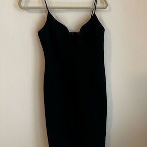 Jill Stuart Elegant Black Midi Dress with Sweetheart neckline - Size 4